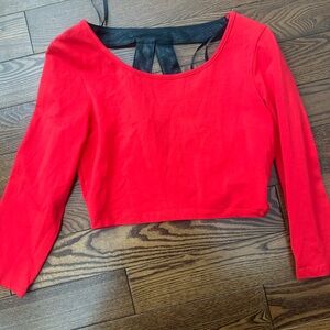 2B Bebe Red and Black Crop Top
